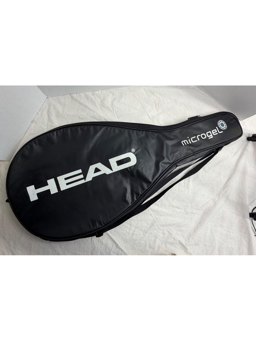 HEAD MicroGel Tennis Racquet Cover Bag Black White Zipper Shoulder Strap 29”